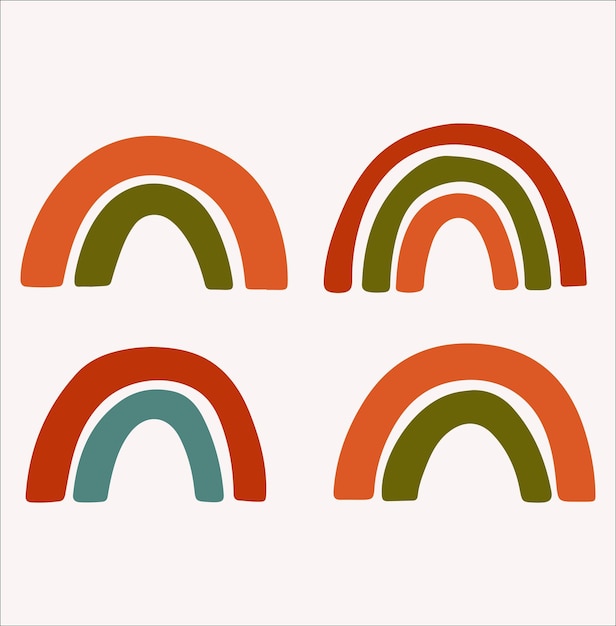 Sunny Rainbow Vector Art Clouds y Rainbow Illustration para proyectos creativos