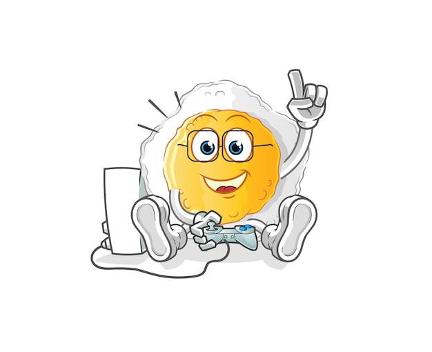 Sunny side up jugando videojuegos. personaje animado