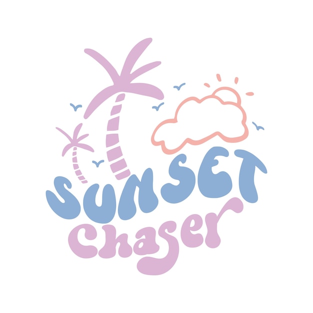 Vector sunset chaser verano svg