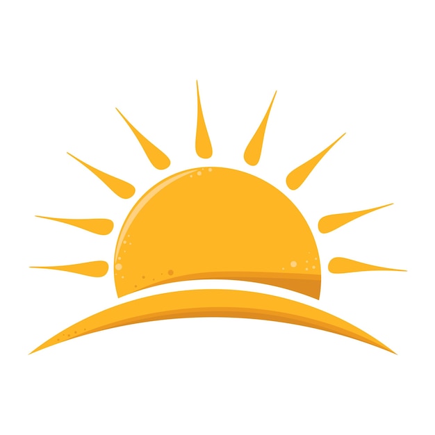 Sunshine Graphic Design Sun Logo plano vector Ilustración aislado en blanco