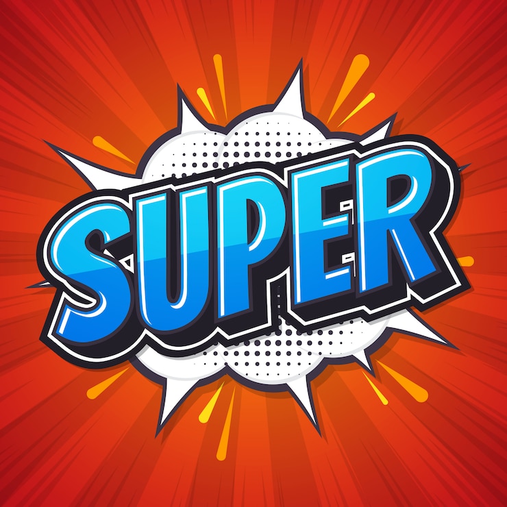 Vector súper, arte pop y bocadillo de diálogo cómico