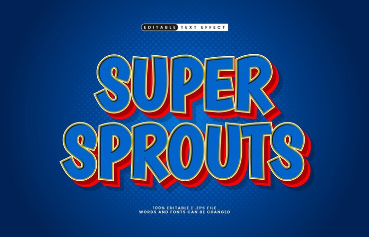 Vector super brotes efecto de texto editable con un héroe y estilo de texto de juego