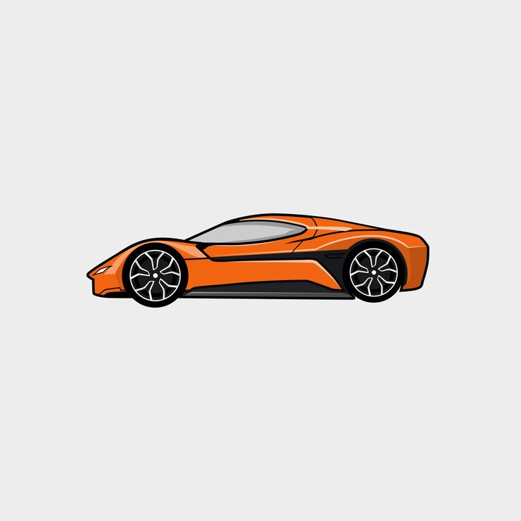 Super coche de ilustración vectorial desde la vista lateral