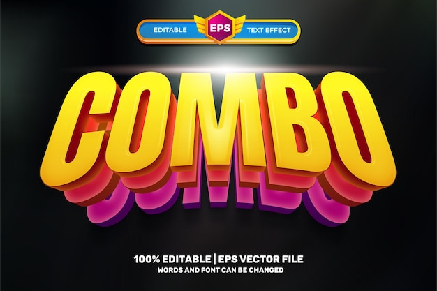 Super combo trend hype triple capa Texto editable en 3D Estilo de efecto
