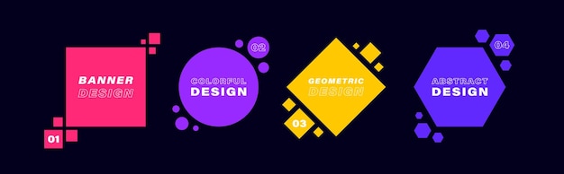 Súper conjunto de cajas de mensajes de texto geométricas de diferentes formas Cuadro de cotización colorido bocadillo de diálogo Ilustración de vector de estilo plano moderno