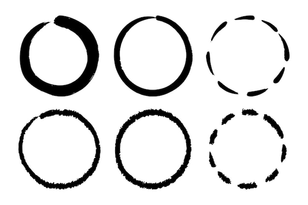 Super conjunto de círculos líneas boceto dibujado a mano círculos Doodle para elementos de diseño