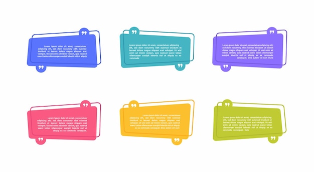 Súper conjunto de cuadros de mensajes de texto geométricos de diferentes formas Formas abstractas de colores para cotización y texto Ilustración de vector de estilo plano moderno