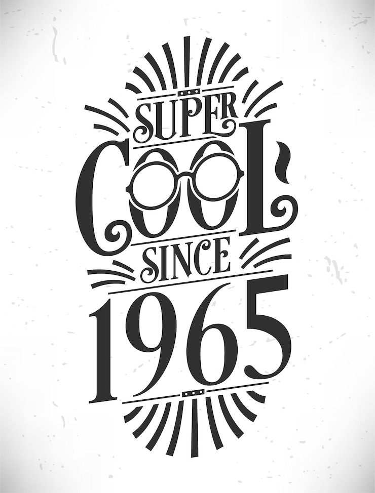 Vector super cool desde 1965 nacido en 1965 tipografía diseño de letras de cumpleaños