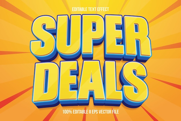 Super Deals Efecto de texto editable Estilo de gradiente de relieve en 3D