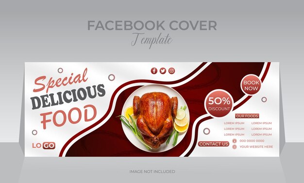 Super delicioso menú de comida rápida restaurante web banner Descuento plantilla de diseño de redes sociales