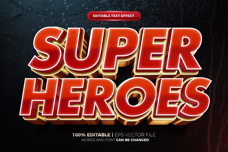 Vector super esport team glow 3d estilo de efecto de texto editable