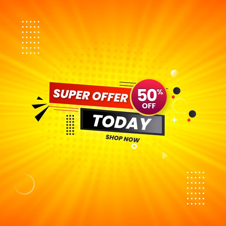 Super oferta venta hoy banner de plantilla