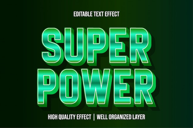 Super power, estilos de fuente editables con efecto de texto moderno