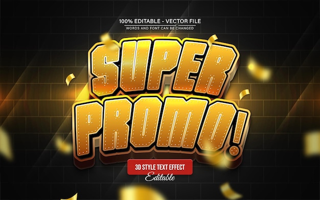 Super Promo Golden 3d Text Effect for Poster Logo and TShirt Template