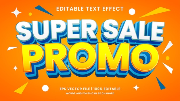 Super promoción de venta efecto de texto editable 3d