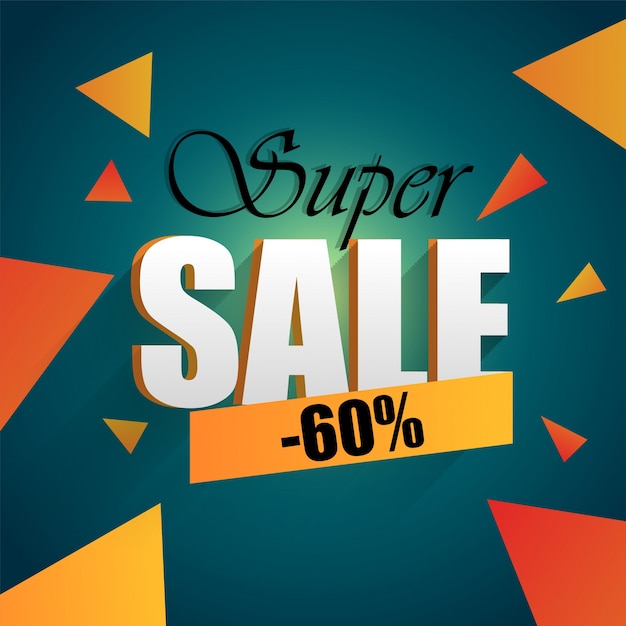 Super sale banner, cartel de venta