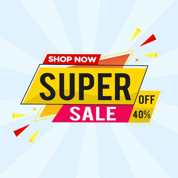 Vector super sale banner design