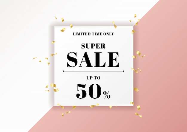 Vector super sale banner rosa y blanco