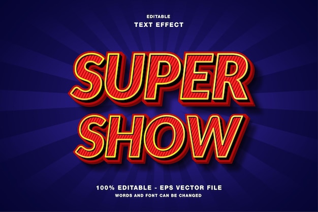 Super show efecto de texto editable en 3d