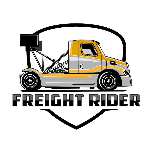 super truck semi truck sort carrera diseño icono logo ilustración vector