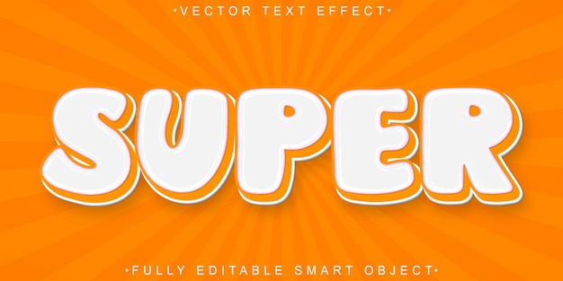 Super vector de dibujos animados Efecto de texto de objeto inteligente totalmente editable