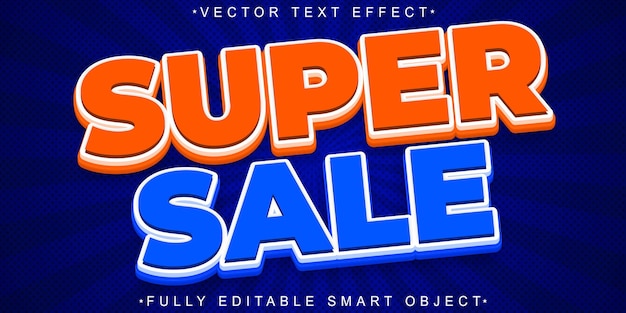 Super Vector de Venta Efecto de texto de objeto inteligente totalmente editable