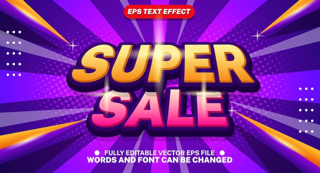 Super venta 3d efecto de estilo de texto vectorial editable