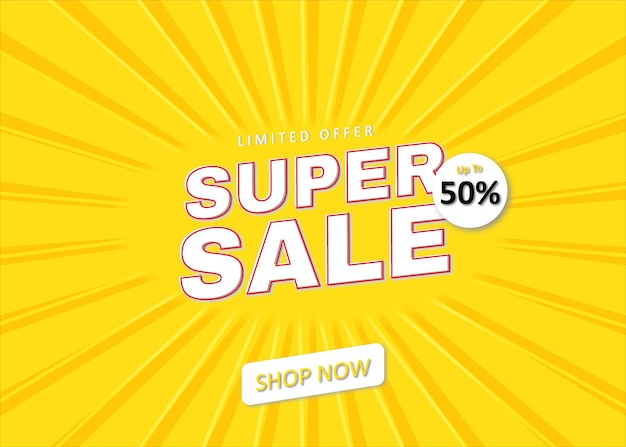 Super venta Banner descuento vector gratuito