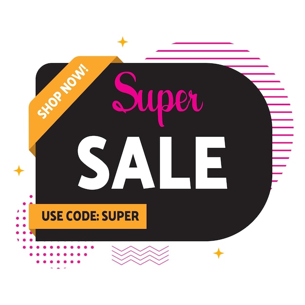 Vector super venta concepto banner cartel vector clipart