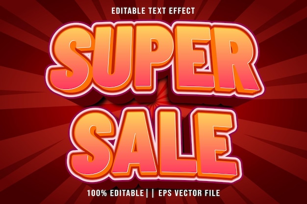 Super venta Efecto de texto editable Estilo de gradiente 3D