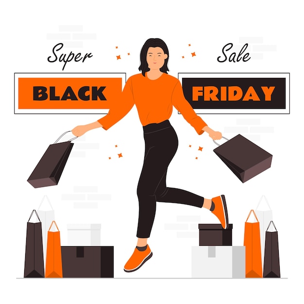 Super venta ilustración de concepto de viernes negro