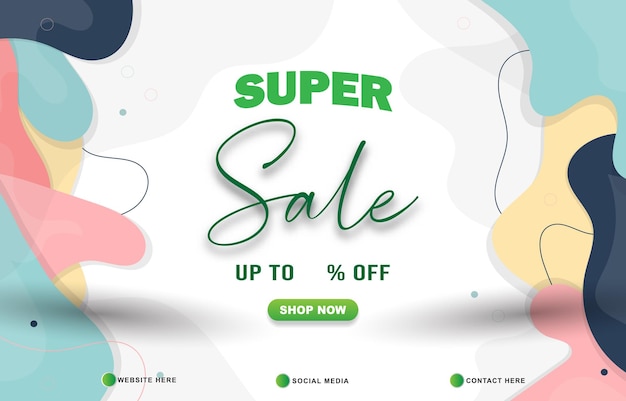 super venta modelo de descuento banner con espacio de copia para la venta de productos con gradiente abstracto diseño de fondo colorido8