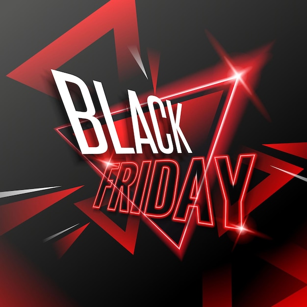 Super venta de viernes negro moderno con diseño de banner de neón rojo
