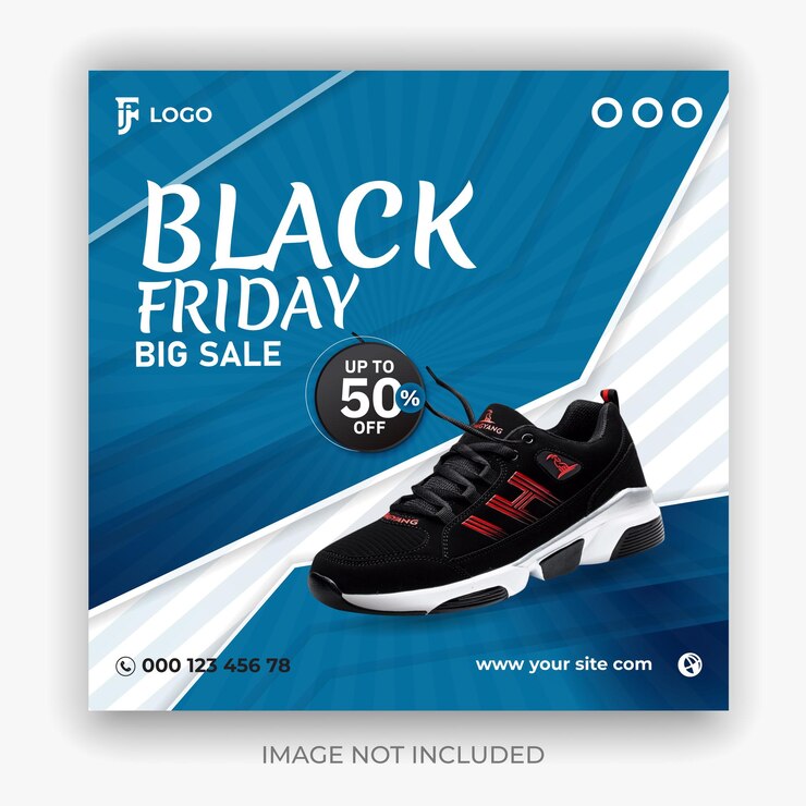 Super venta de zapatos del viernes negro plantilla de diseño de publicaciones en redes sociales