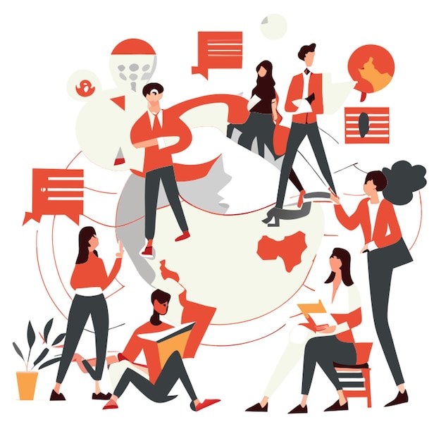 superando problemas globales juntos ilustración vectorial plano 2