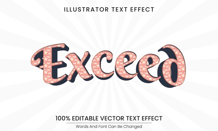 Vector superar el efecto de texto de ilustrador 3d editable