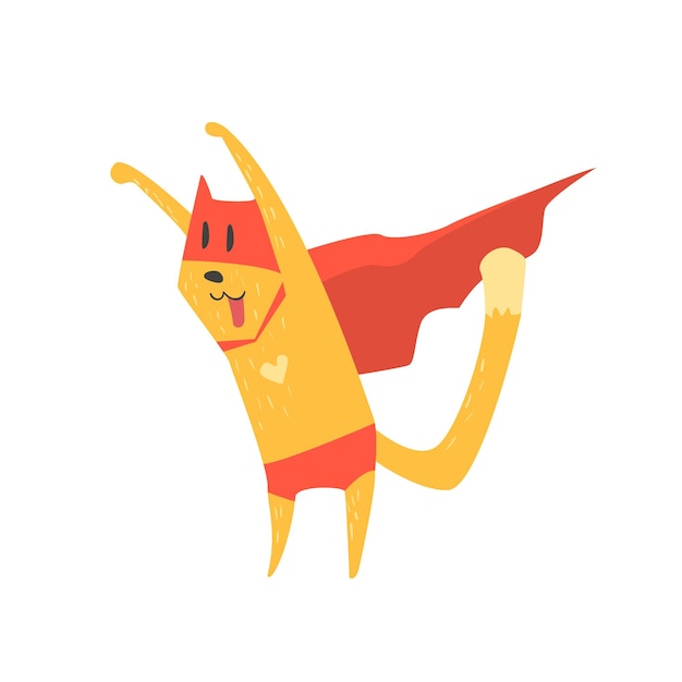 Superhéroe gato atacando diseño geométrico plano Cool Vector icono sobre fondo blanco
