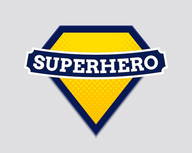 Superhéroe vector insignia logo super héroe escudo hombre icono símbolo de poder