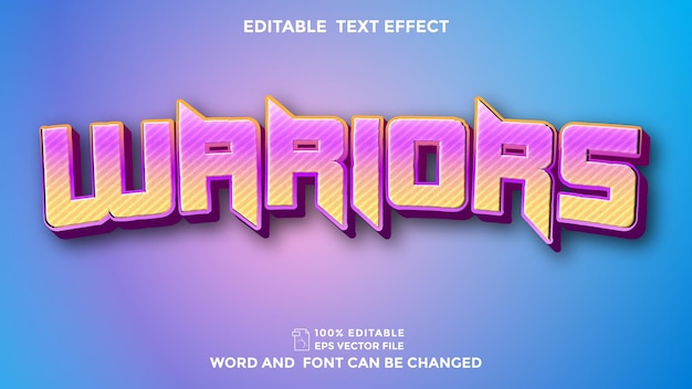 Superhéroes swarior efecto de estilo de texto 3d estilo de texto de ilustrador editable