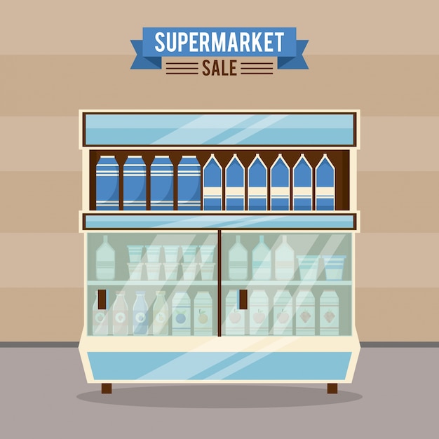 Supermercado venta stand ilustración