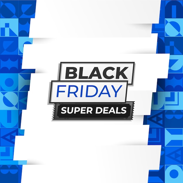 Vector superofertas de black friday en blue ornament