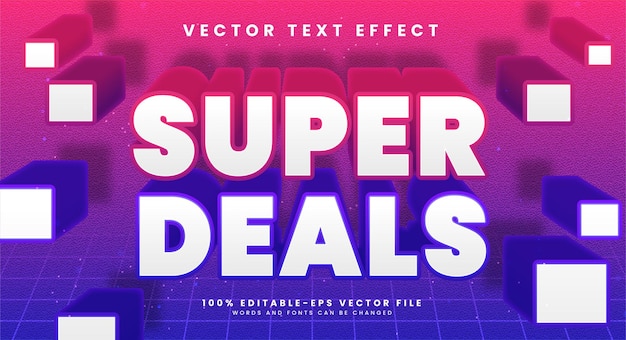 Superofertas efecto de estilo de texto editable adecuado para las necesidades de promoción