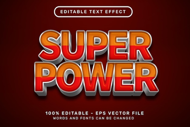 Superpoder efecto de texto 3d y efecto de texto editable