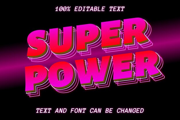 Superpoder efecto de texto editable estilo moderno