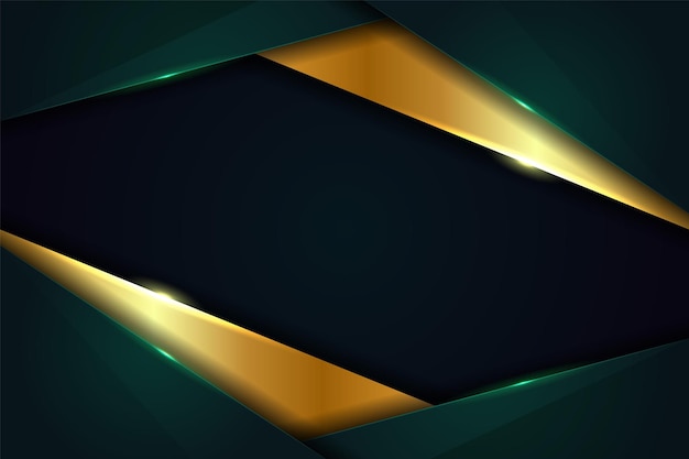 Superposición brillante moderna de lujo premium dorada sobre fondo verde oscuro