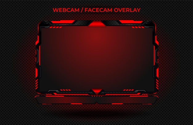 Superposición de cámara frontal roja de Twitch Stream