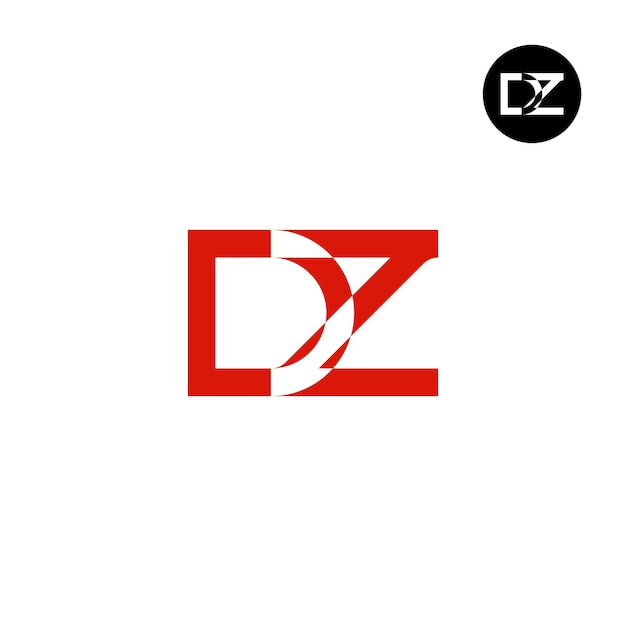 Superposición del diseño del logotipo de la letra DZ Monograma