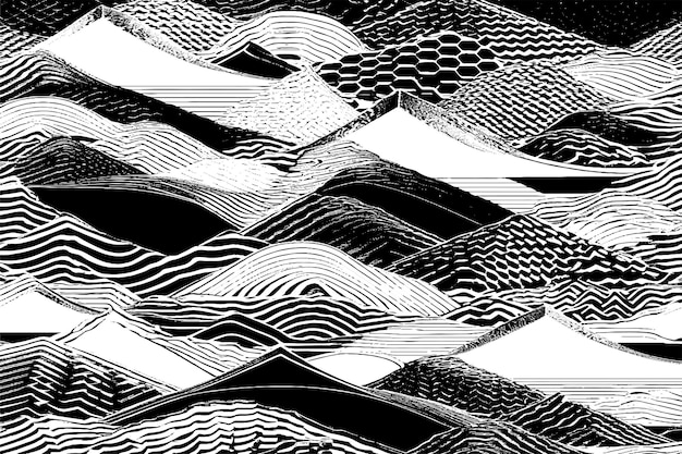 superposición de imágenes vectoriales de fondo de textura negra y blanca monocromática