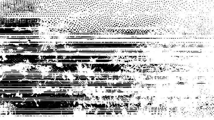 Vector superposición de textura grunge angustiada con efecto monocromático áspero en fondo blanco