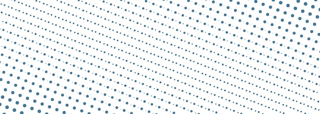 Superposición de textura de punto de semitono azul sobre fondo ancho blanco